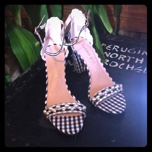 Madden Girl size 7.5 B&W Heels W/Pearl Detailing